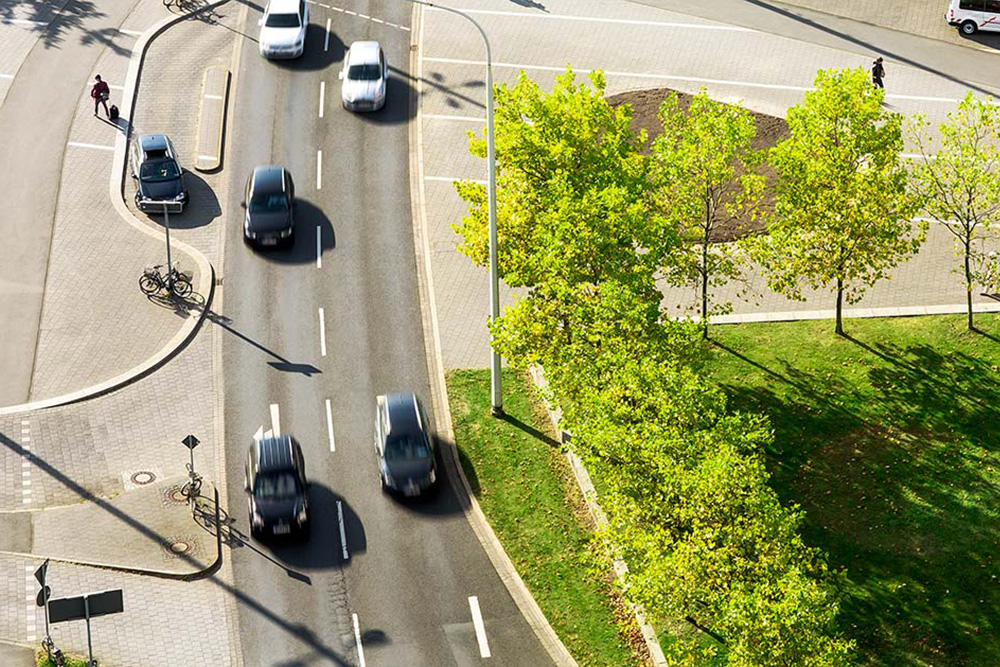 Luftaufnahme Verkehrssituation in Braunschweig